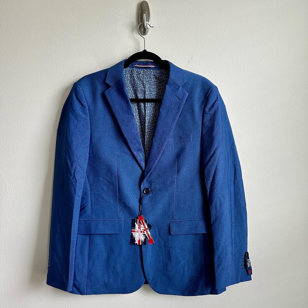 Soul of‎ London Blazer Mens 38R Slim Fit 7 Drop Sport Coat Jacket Floral Lined
